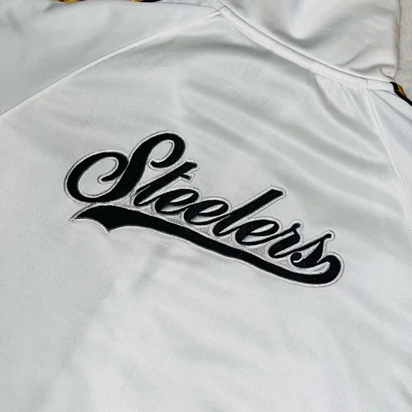 NFL Steelers Reebok Track Jacket Full Zip up sz M 💛 - Picture 8 of 9